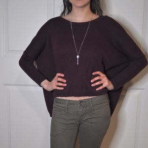 Burgendy bat-wing sweater